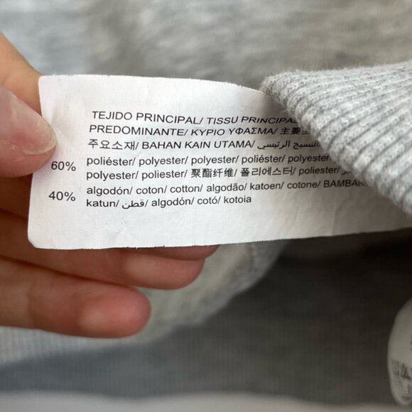 Zara Women Cropped Long Sleeve Sweatsuit Sweater Sweatshirt - Gray - S Small - Picture 9 of 9